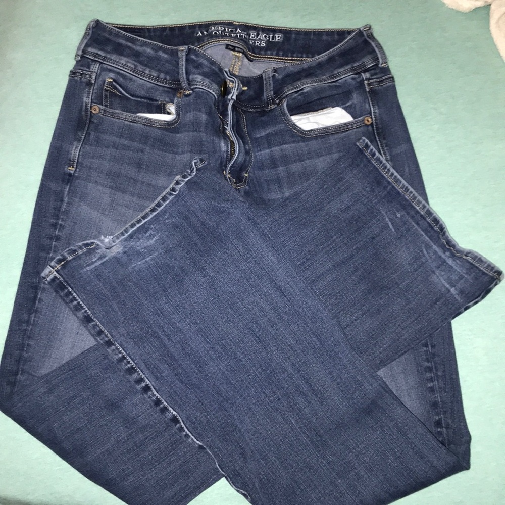 American Eagle Dark Wash Kick Boot Jean